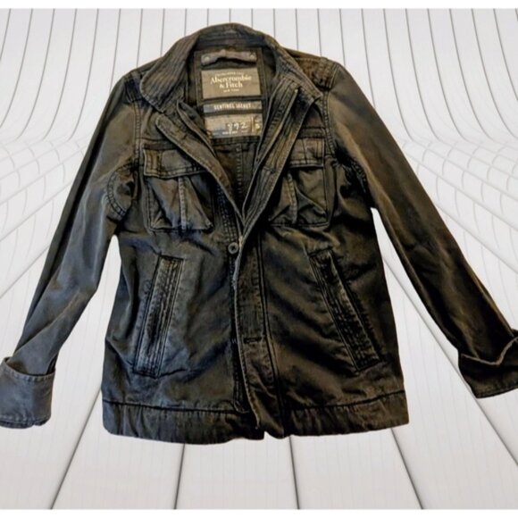 Abercrombie & Fitch Sentinel Jacket Dark Gray Military Jacket S - Picture 1 of 8